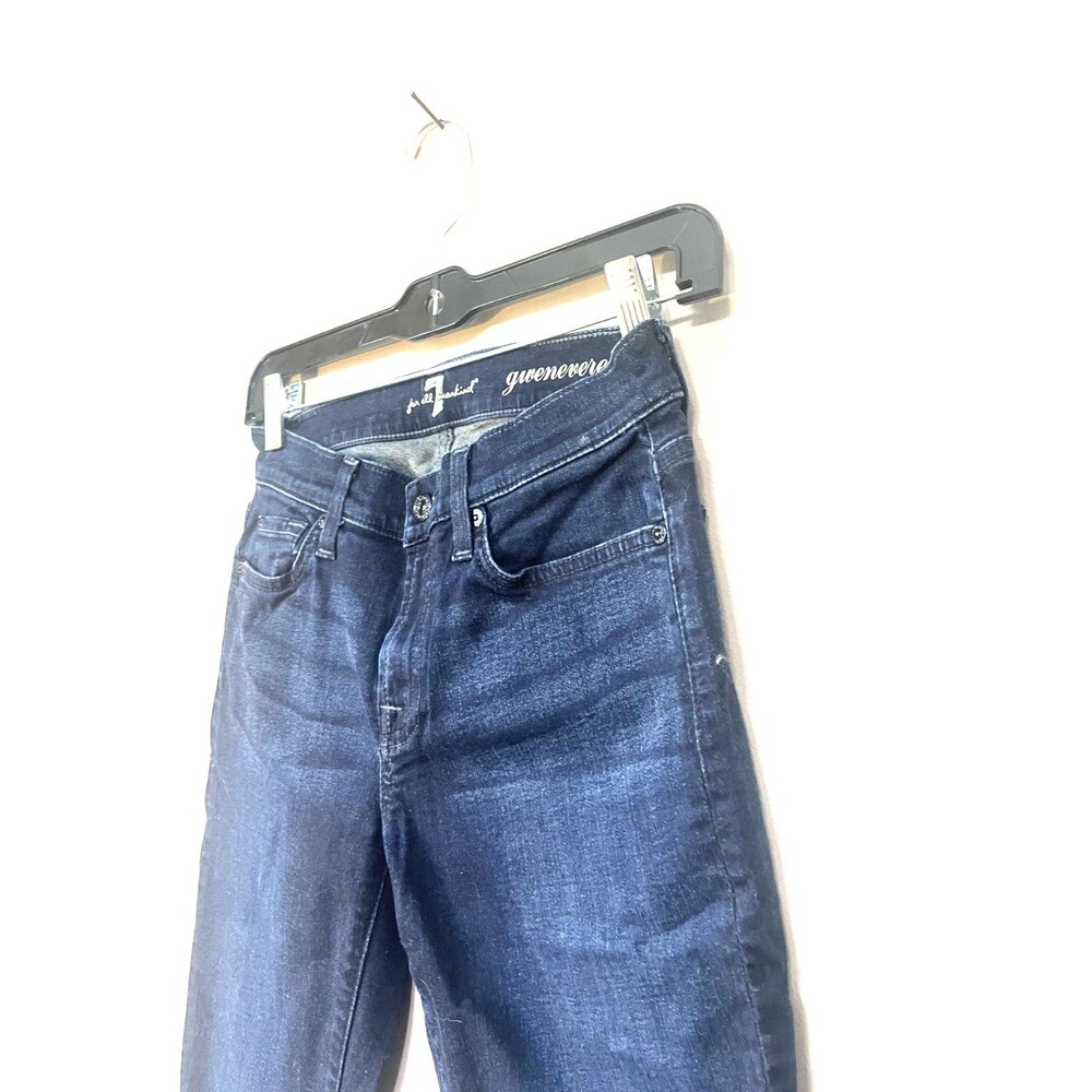 Seven 7 For All Mankind Ankle Gwenevere Jeans Womens Size 26 Dark Blue Mid Rise